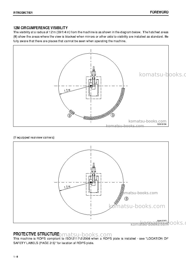 Komatsu pc400-8jpn-greasing 100h, all safety labels are pictorial Operation manual cover Page 7