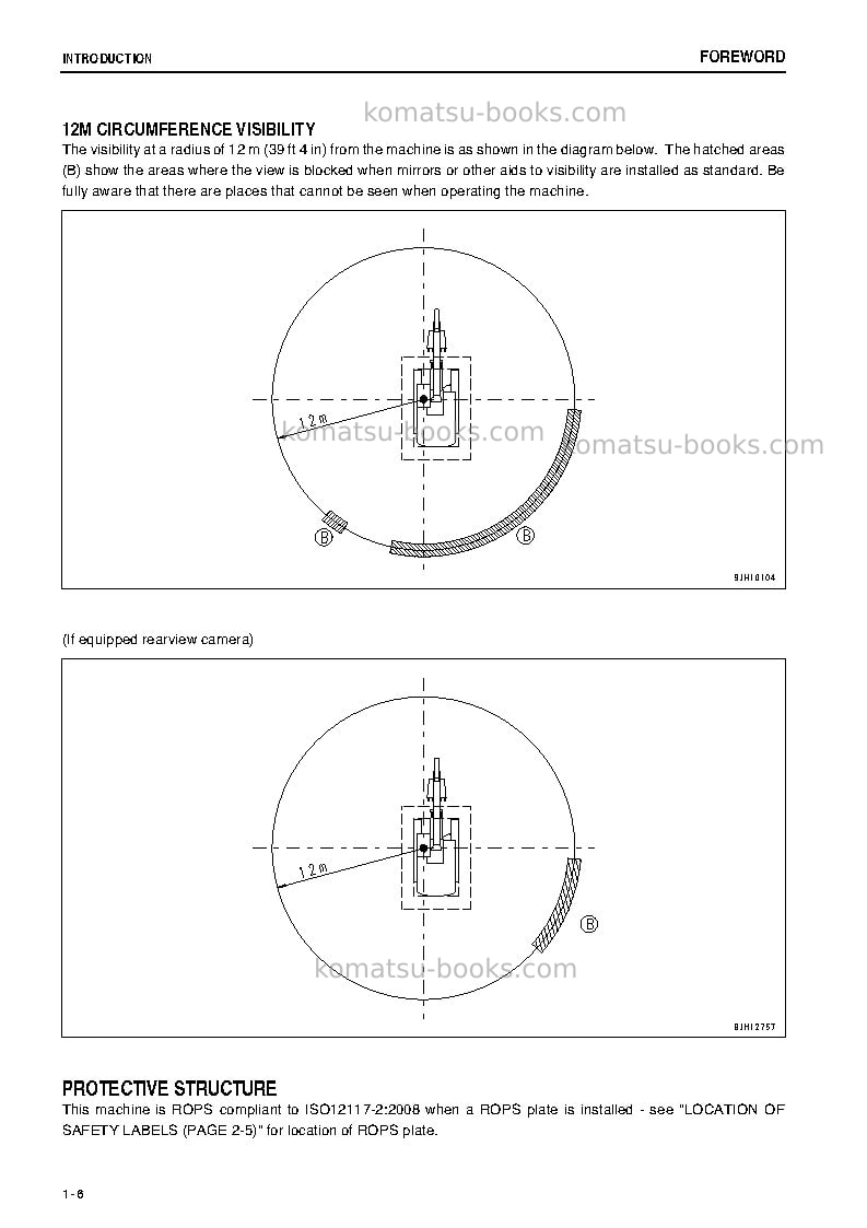 Komatsu pc400-8jpn-r, greasing 100h, all safety labels are pictorial Operation manual cover Page 7
