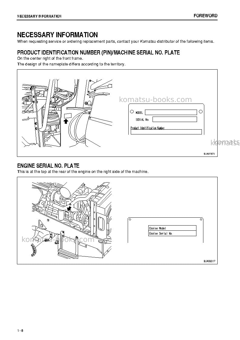Komatsu wa430-6jpn-all safety labels are pictorial Operation manual cover Page 7
