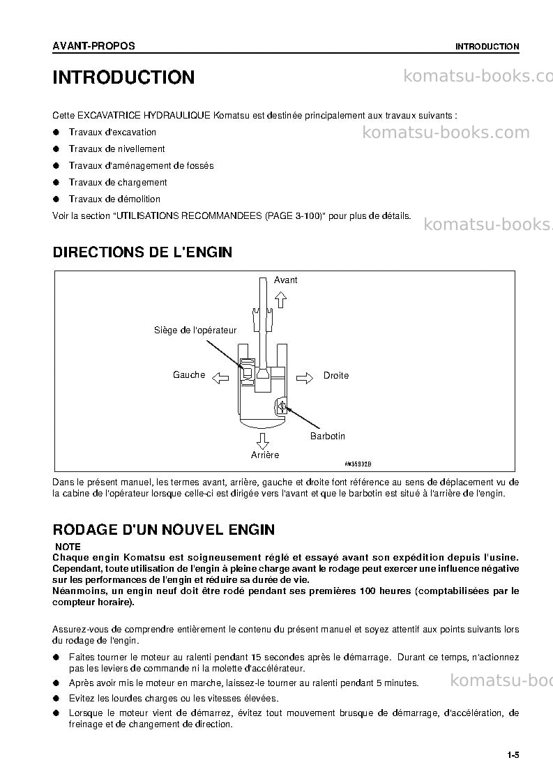 Komatsu pc220-7jpn Manuel d'utilisation couverture Page 7 Komatsu pc220-7jpn Manuel d'utilisation couverture Page 7