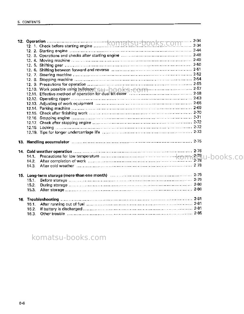 Komatsu d575a-2jpn Operation manual cover Page 7 Komatsu d575a-2jpn Operation manual cover Page 7