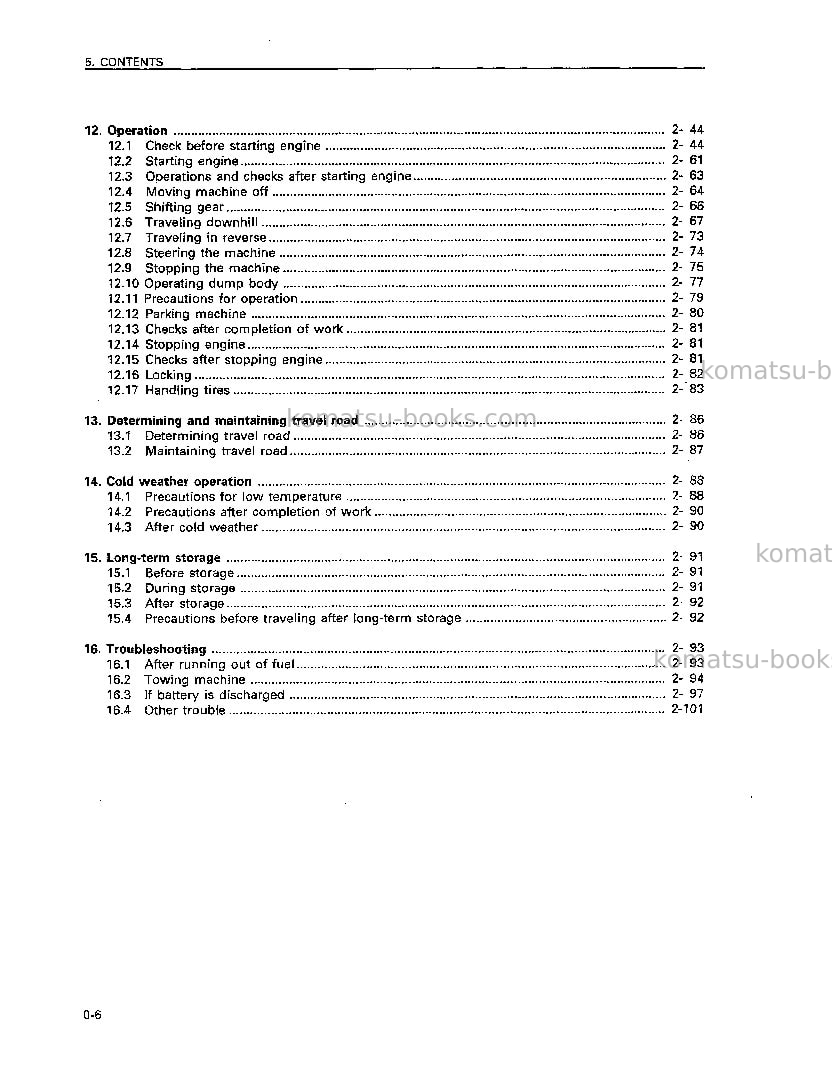 Komatsu hd325-6jpn Operation manual cover Page 7