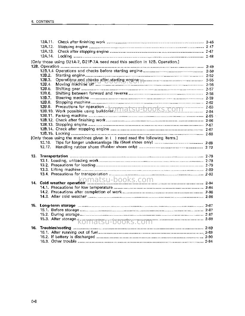 Komatsu d20p-7jpn-emission eng. Operation manual cover Page 7 Komatsu d20p-7jpn-emission eng. Operation manual cover Page 7