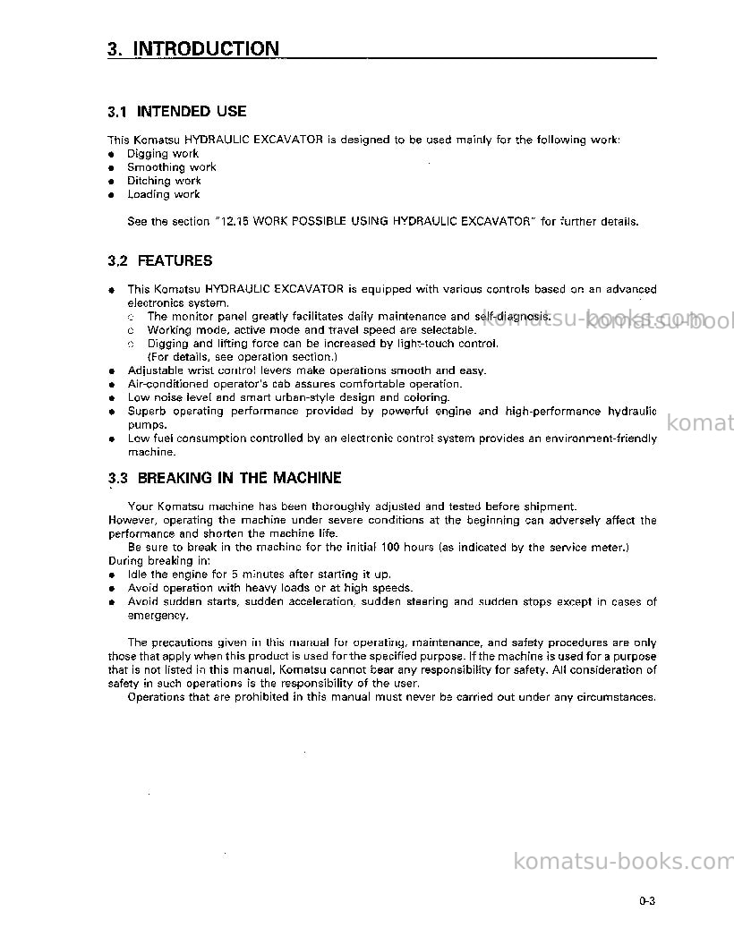 Komatsu pc100-6jpn Operation manual cover Page 7 Komatsu pc100-6jpn Operation manual cover Page 7