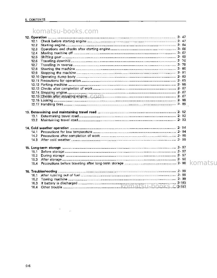 Komatsu hd785-3jpn Operation manual cover Page 7
