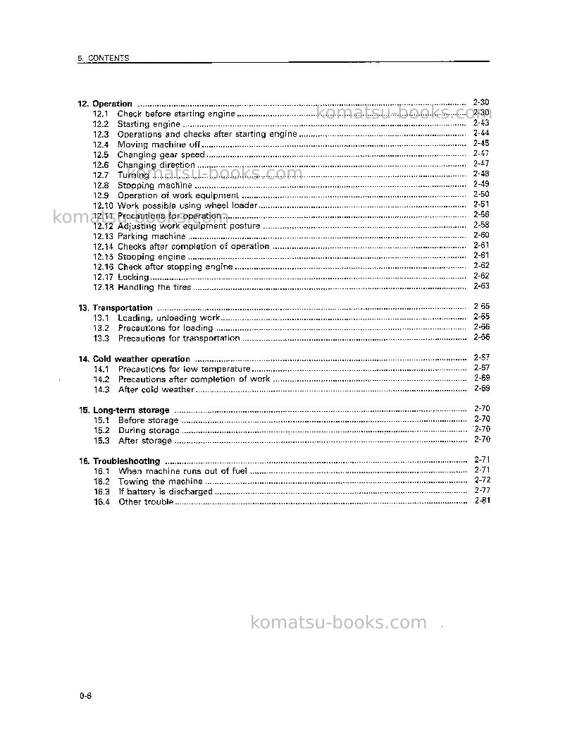Komatsu wa320-3jpn Operation manual cover Page 7