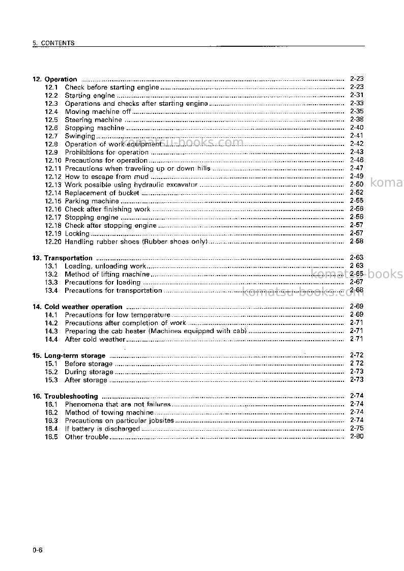 Komatsu pc40-7jpn Operation manual cover Page 7