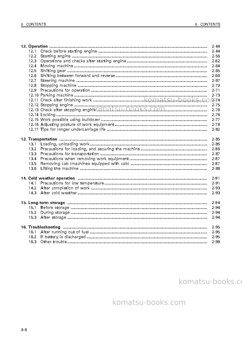 Komatsu d65ex-12jpn Operation manual cover Page 7 Komatsu d65ex-12jpn Operation manual cover Page 7