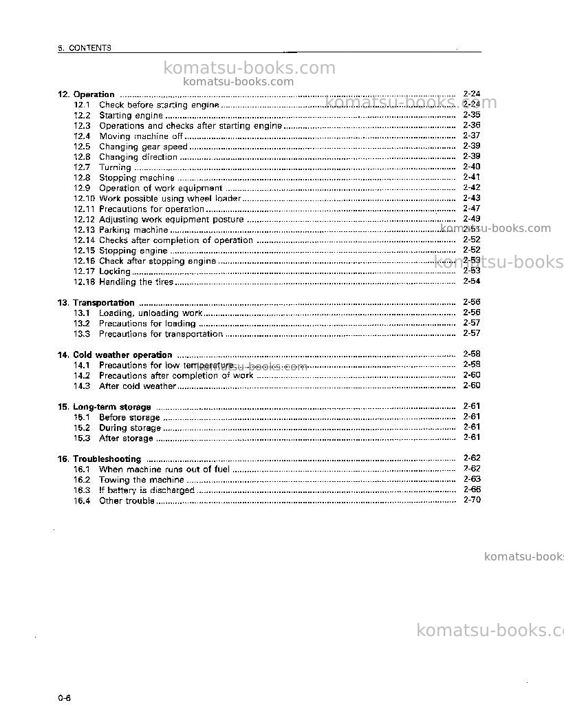 Komatsu wa180-3jpn-a Operation manual cover Page 7 Komatsu wa180-3jpn-a Operation manual cover Page 7