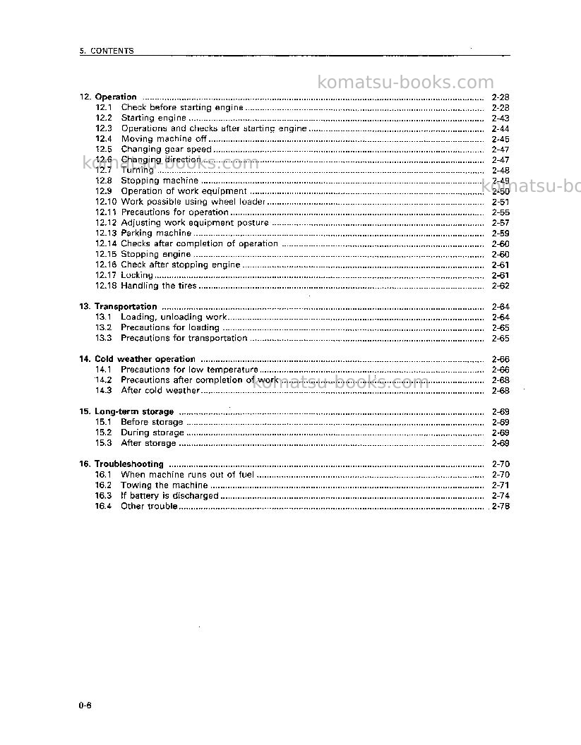 Komatsu wa250-3jpn Operation manual cover Page 7 Komatsu wa250-3jpn Operation manual cover Page 7