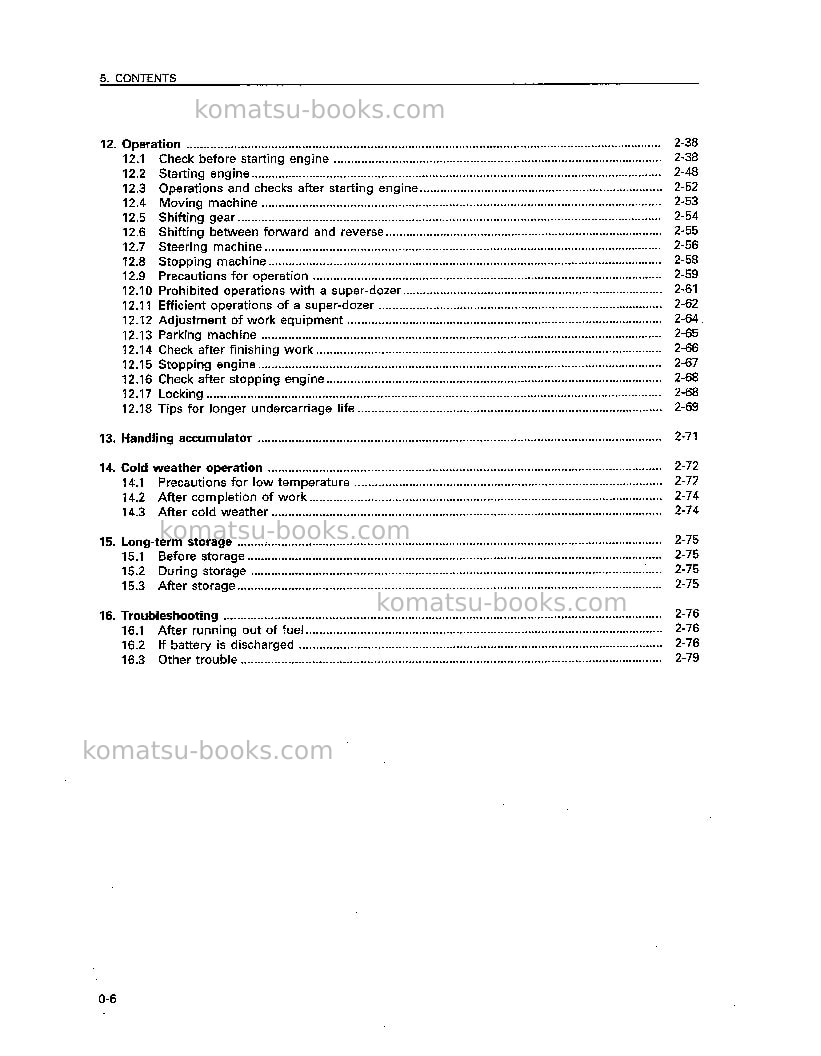 Komatsu d575a-2jpn-super dozer Operation manual cover Page 7 Komatsu d575a-2jpn-super dozer Operation manual cover Page 7
