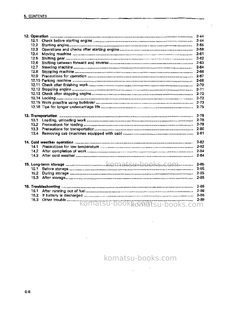 Komatsu d41e-6bra Operation manual cover Page 7 Komatsu d41e-6bra Operation manual cover Page 7