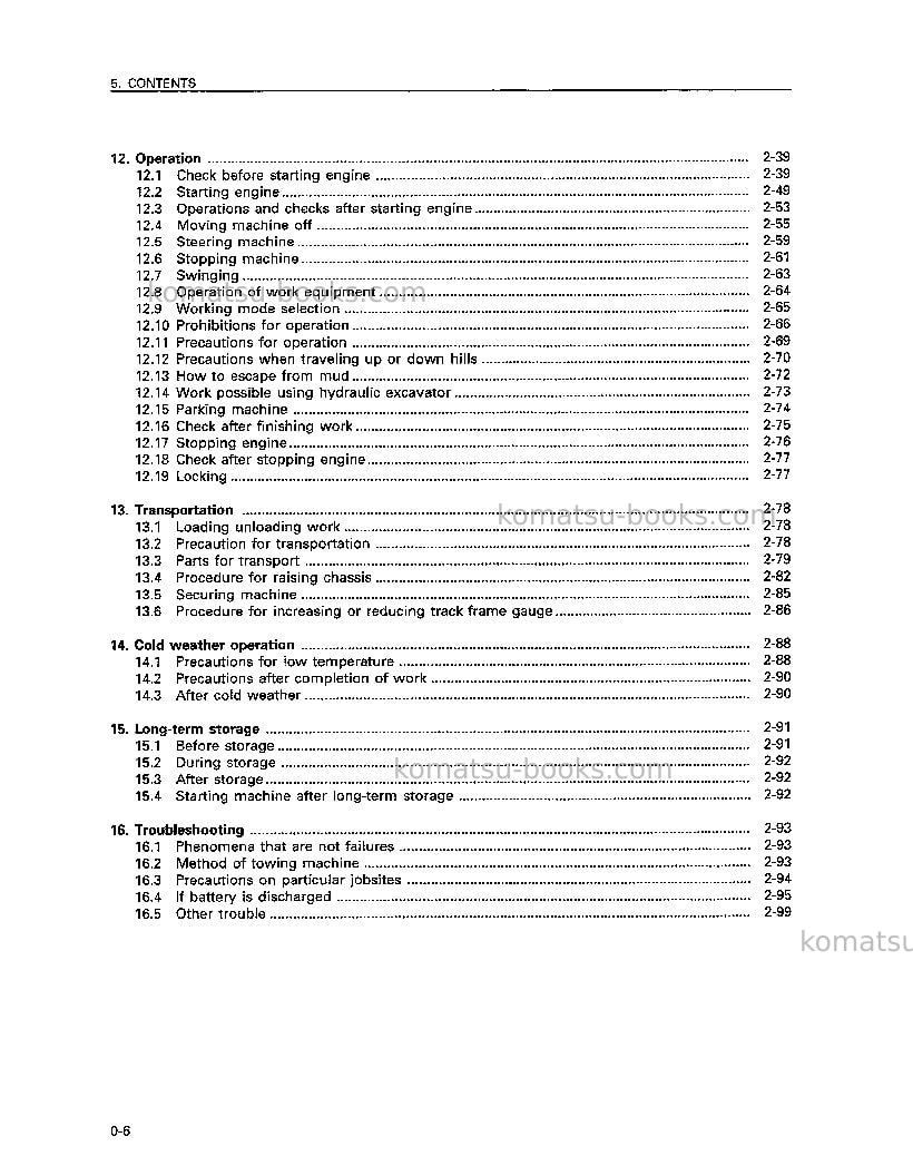 Komatsu pc1000-1jpn Operation manual cover Page 7 Komatsu pc1000-1jpn Operation manual cover Page 7