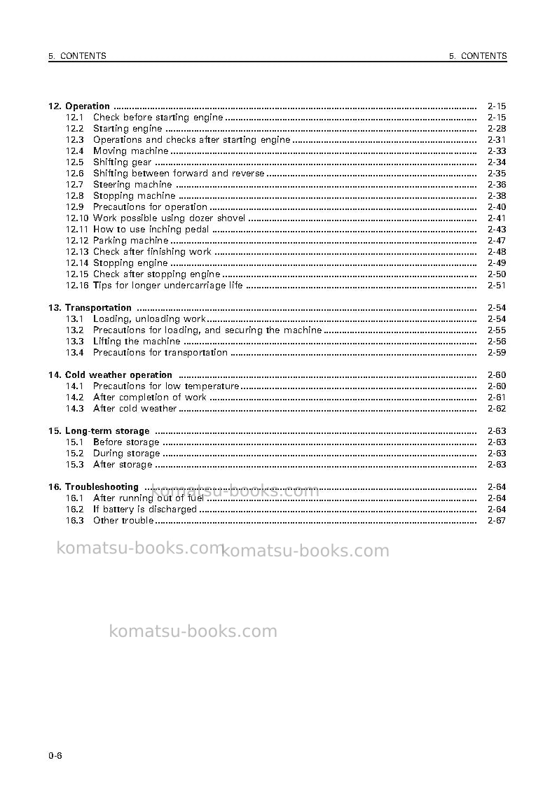 Komatsu d75s-5jpn Operation manual cover Page 7