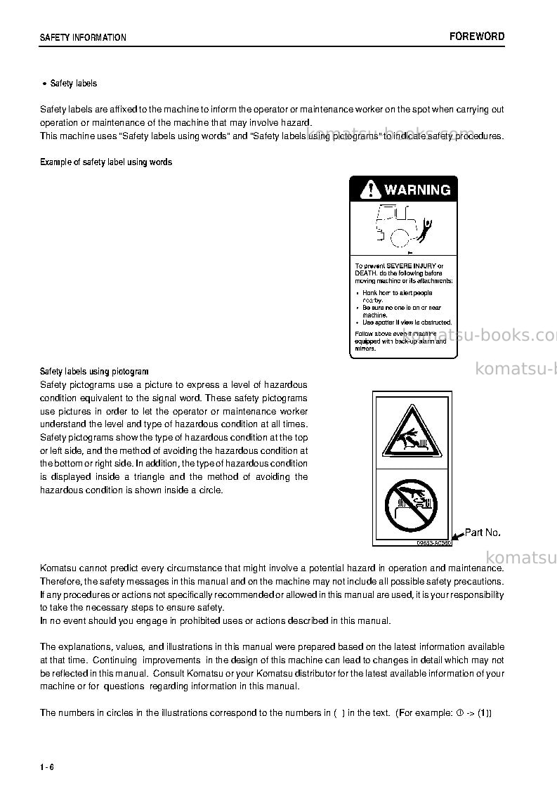 Komatsu wa500-3jpn Operation manual cover Page 7 Komatsu wa500-3jpn Operation manual cover Page 7