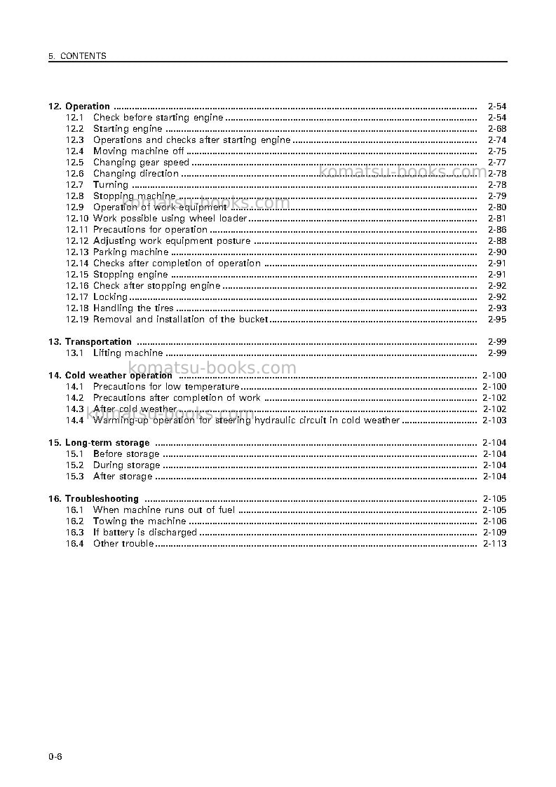 Komatsu wa700-3jpn Operation manual cover Page 7 Komatsu wa700-3jpn Operation manual cover Page 7