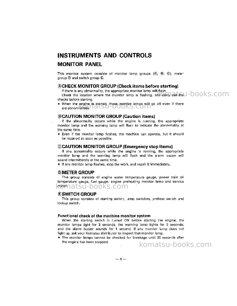 Komatsu d475a-2jpn Operation manual cover Page 7 Komatsu d475a-2jpn Operation manual cover Page 7