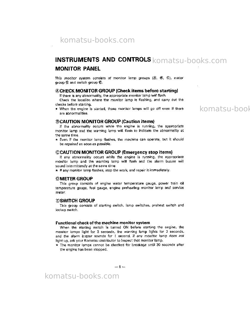 Komatsu d475a-2jpn Operation manual cover Page 7 Komatsu d475a-2jpn Operation manual cover Page 7