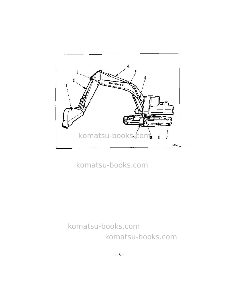 Komatsu pc300-5jpn Operation manual cover Page 7 Komatsu pc300-5jpn Operation manual cover Page 7