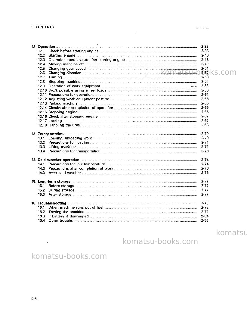 Komatsu wa450l-3jpn Operation manual cover Page 7 Komatsu wa450l-3jpn Operation manual cover Page 7