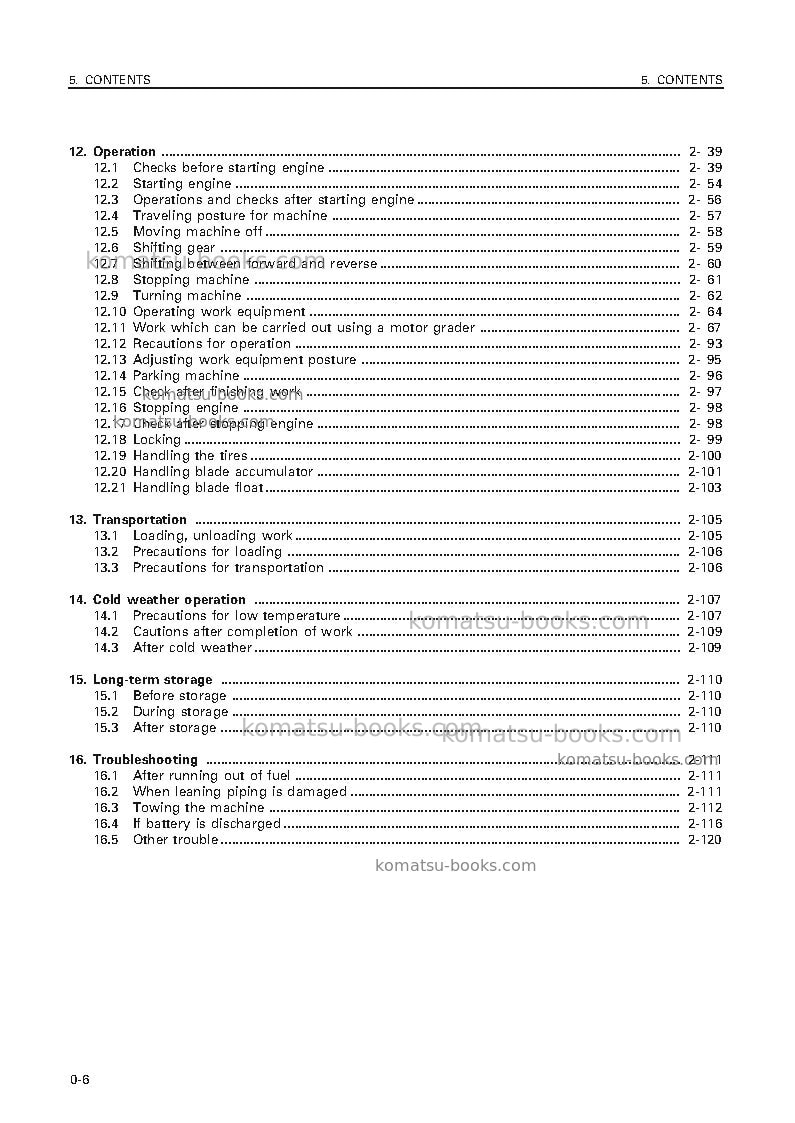 Komatsu gd825a-2jpn Operation manual cover Page 7 Komatsu gd825a-2jpn Operation manual cover Page 7
