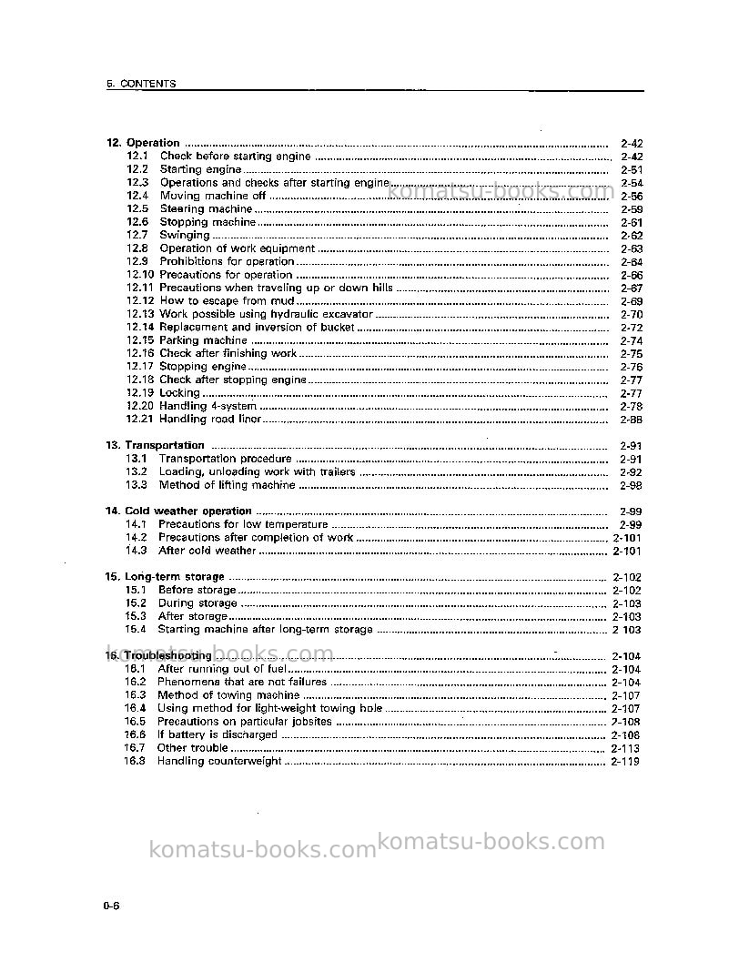 Komatsu pc228uslc-1jpn Operation manual cover Page 7 Komatsu pc228uslc-1jpn Operation manual cover Page 7
