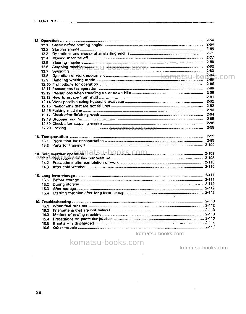 Komatsu pc1800-6jpn Operation manual cover Page 7 Komatsu pc1800-6jpn Operation manual cover Page 7