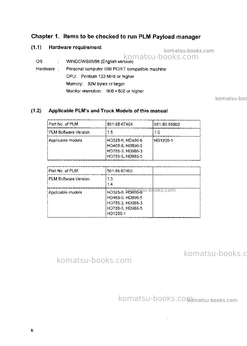 Komatsu plmusa Operation manual cover Page 7 Komatsu plmusa Operation manual cover Page 7