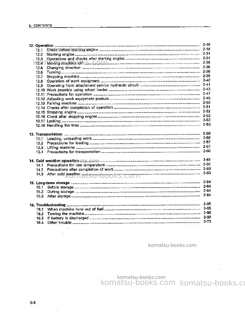 Komatsu wa30-5jpn Operation manual cover Page 7 Komatsu wa30-5jpn Operation manual cover Page 7