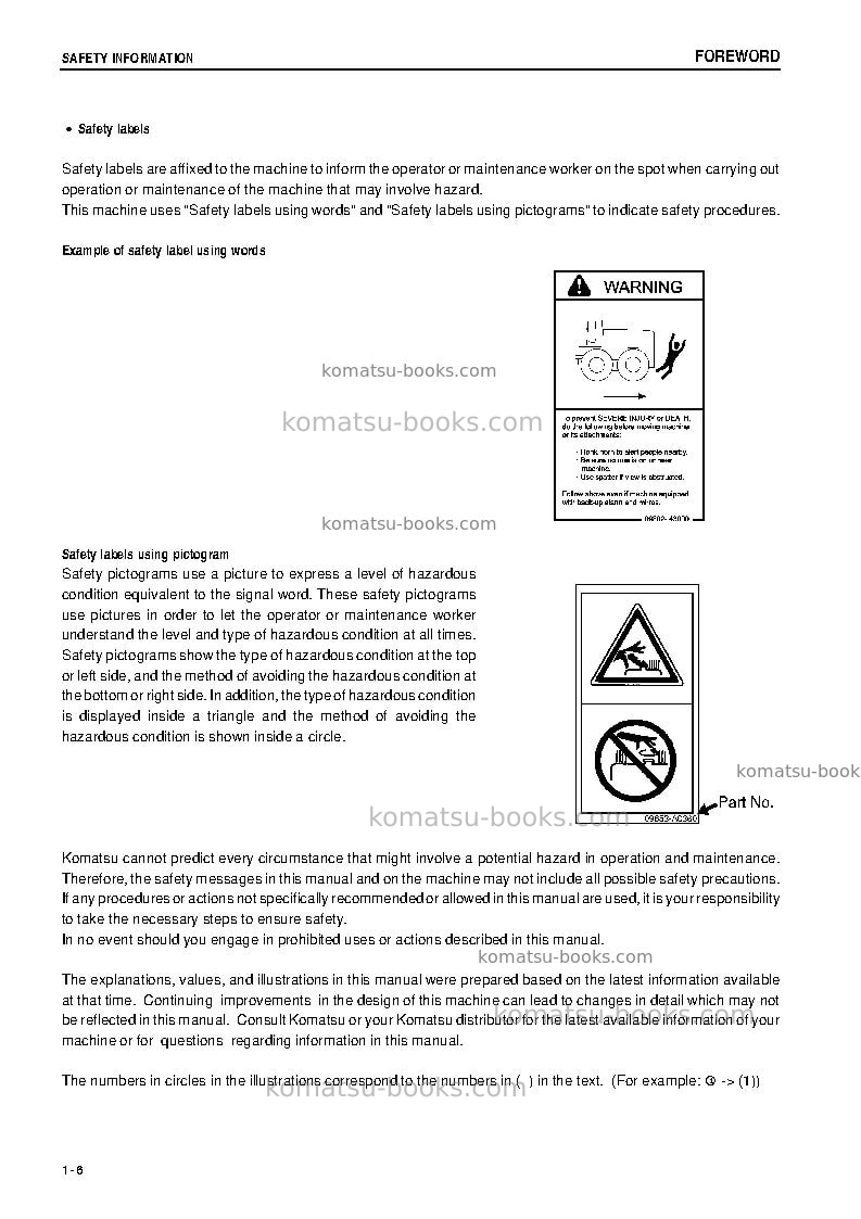 Komatsu gd675-3jpn-for n. america Operation manual cover Page 7 Komatsu gd675-3jpn-for n. america Operation manual cover Page 7