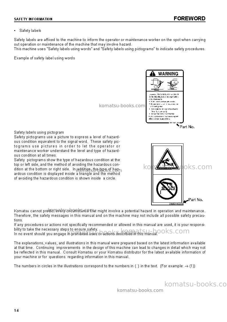 Komatsu pc58uu-3jpn Operation manual cover Page 7 Komatsu pc58uu-3jpn Operation manual cover Page 7