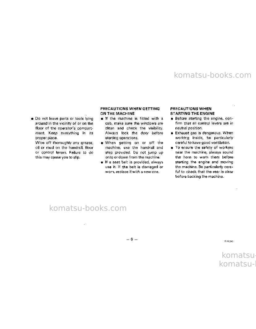 Komatsu wa400-1jpn Operation manual cover Page 7