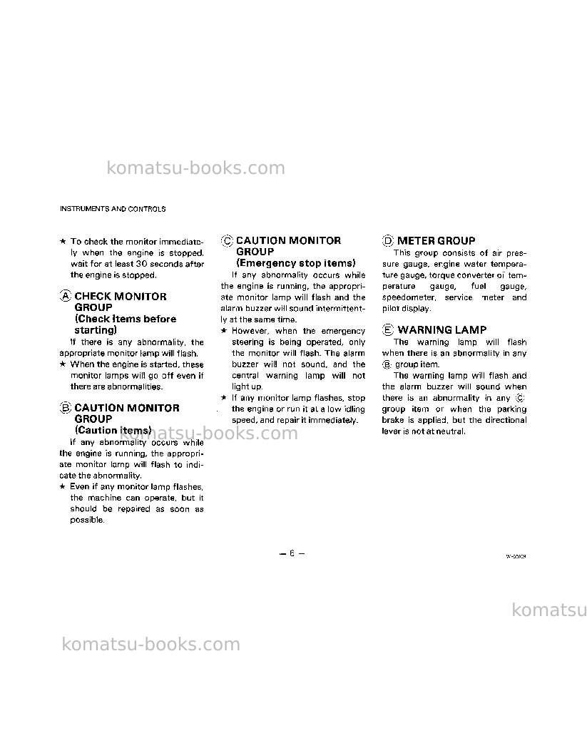 Komatsu wa800-1jpn Operation manual cover Page 7