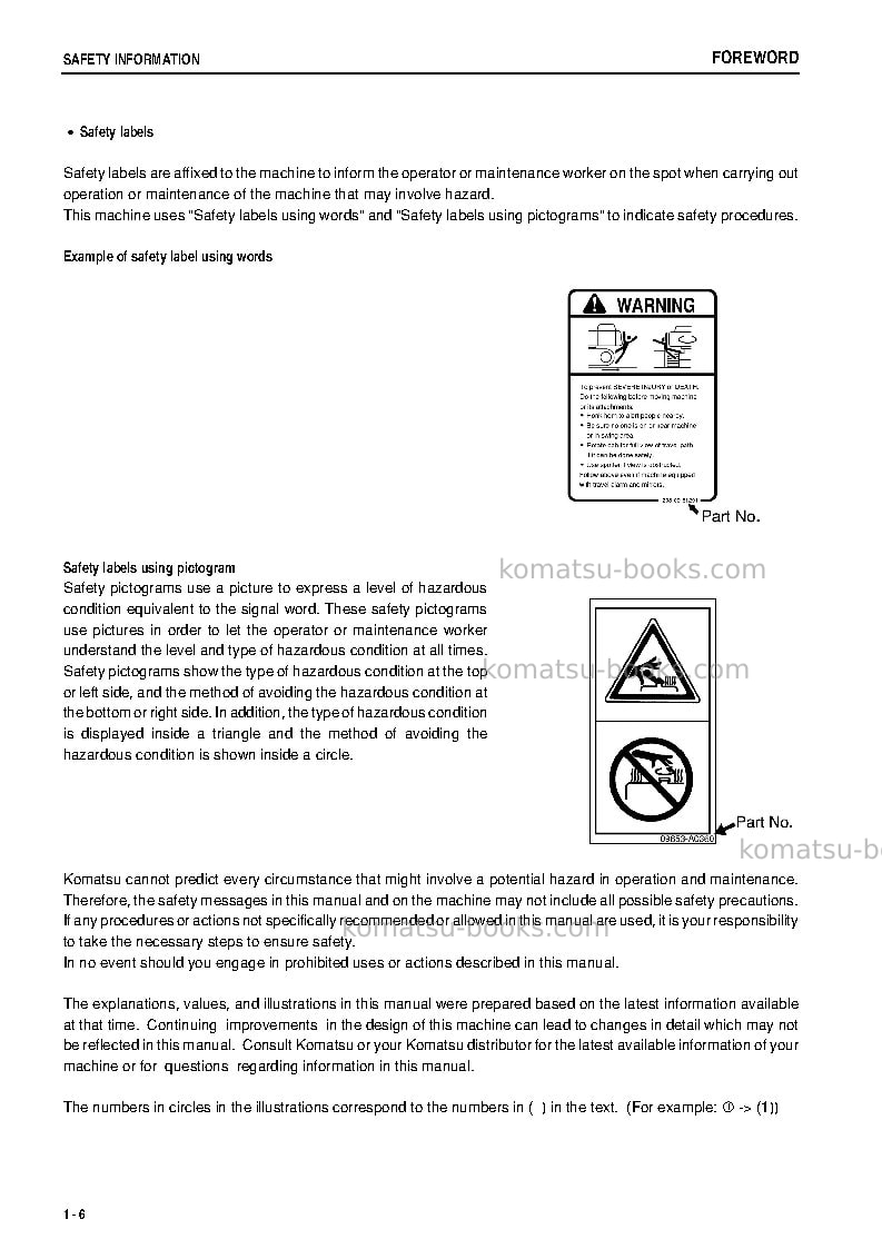 Komatsu pc09-1jpn Operation manual cover Page 7