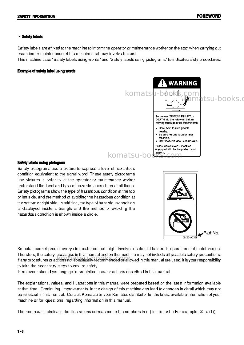 Komatsu wa250-5jpn Operation manual cover Page 7