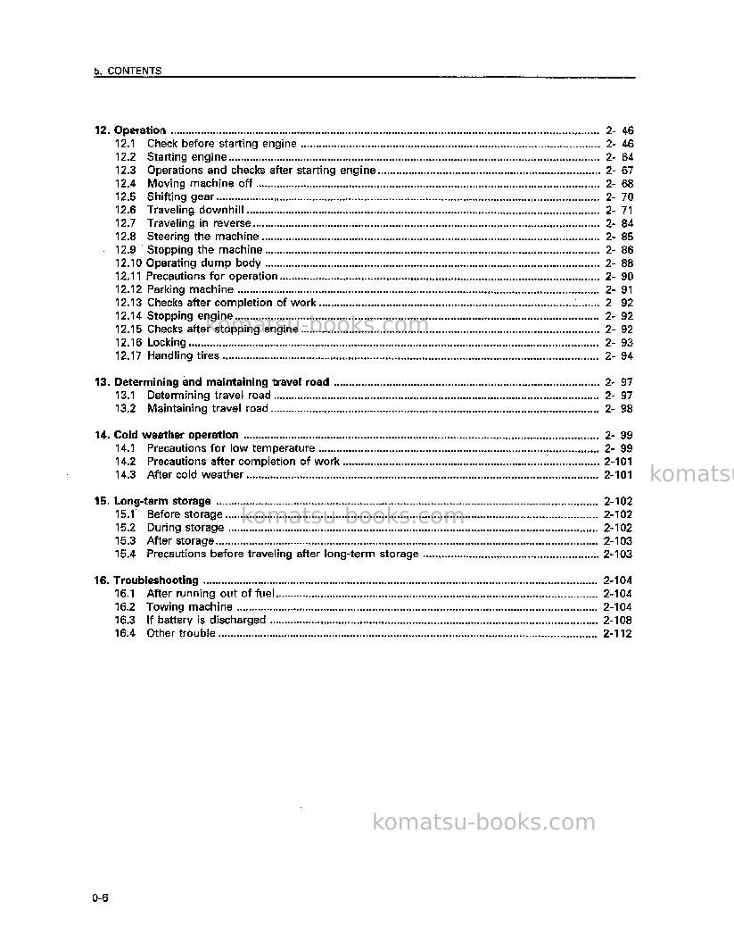 Komatsu hd605-5jpn Operation manual cover Page 7 Komatsu hd605-5jpn Operation manual cover Page 7