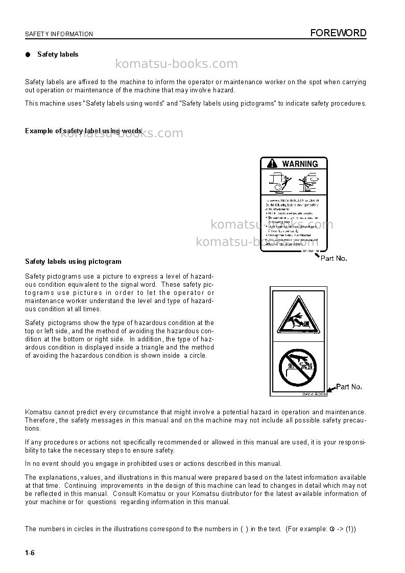 Komatsu mx352jpn Operation manual cover Page 7 Komatsu mx352jpn Operation manual cover Page 7