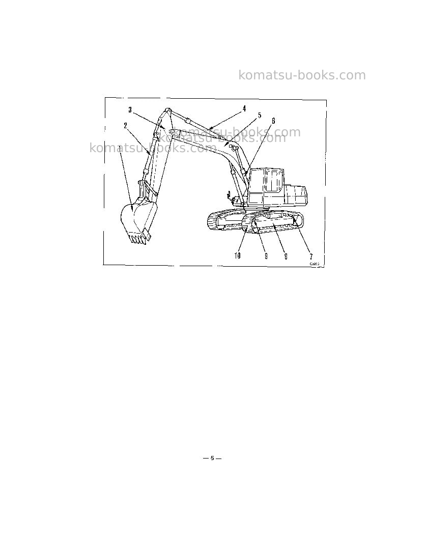 Komatsu pc200-5usa Operation manual cover Page 7 Komatsu pc200-5usa Operation manual cover Page 7