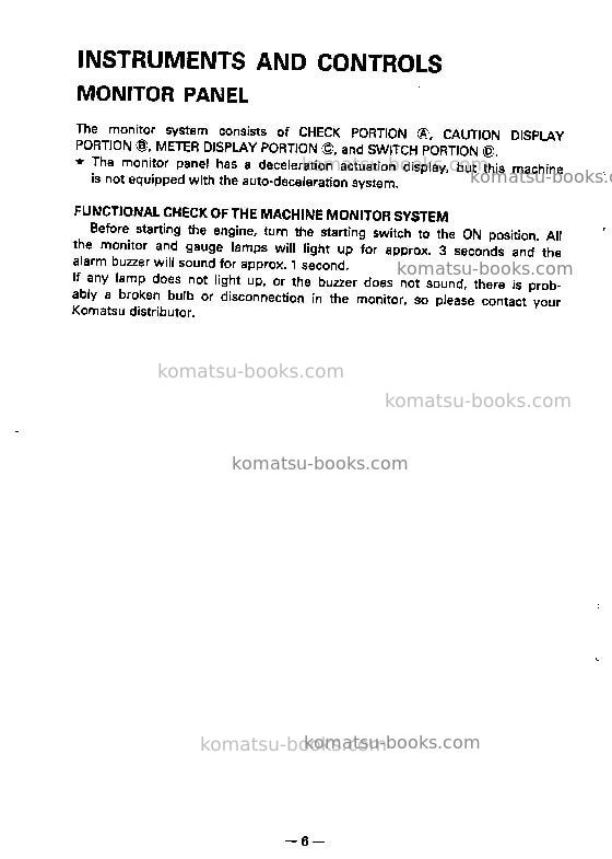 Komatsu pw170-5gbr-k Operation manual cover Page 7
