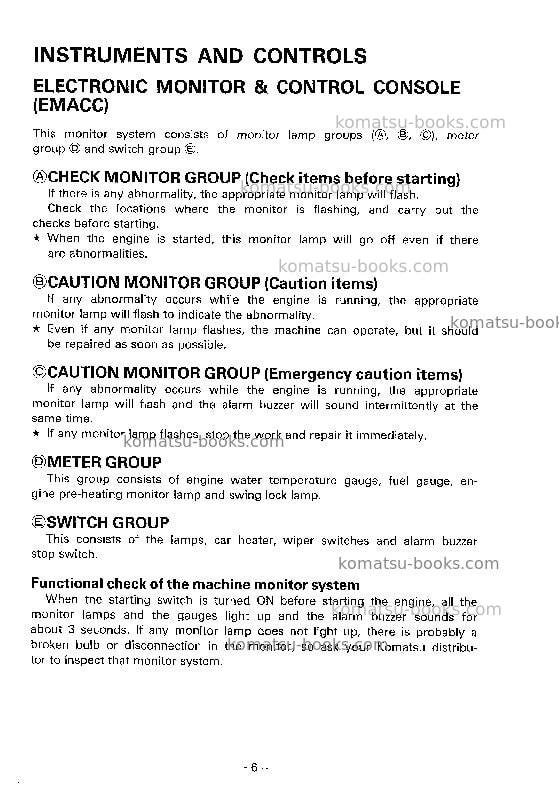 Komatsu pc120-5jpn-custom Operation manual cover Page 7 Komatsu pc120-5jpn-custom Operation manual cover Page 7