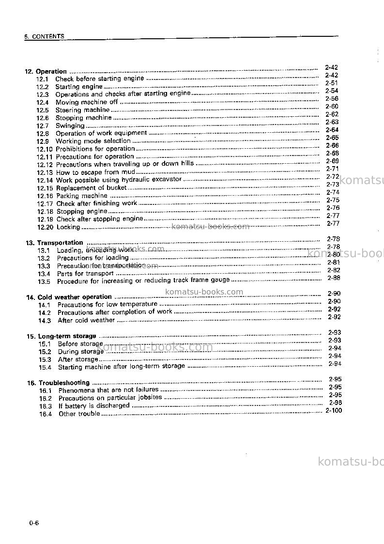 Komatsu pc650lc-5jpn Operation manual cover Page 7 Komatsu pc650lc-5jpn Operation manual cover Page 7
