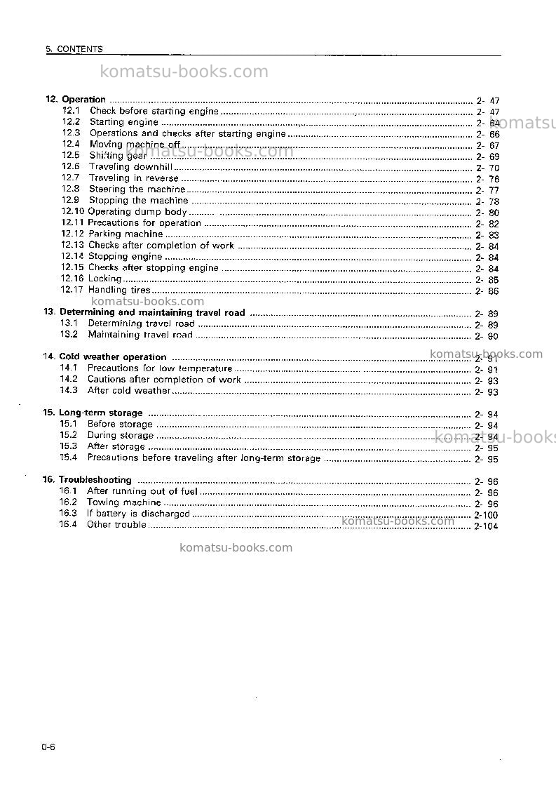Komatsu hd325-6jpn Operation manual cover Page 7