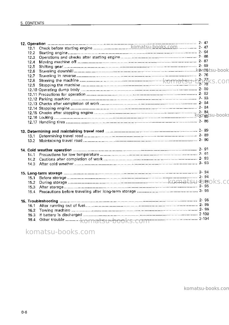 Komatsu hd325-6jpn Operation manual cover Page 7