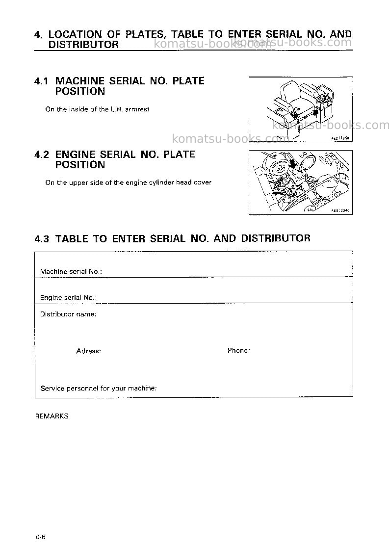 Komatsu d21a-7jpn Operation manual cover Page 7