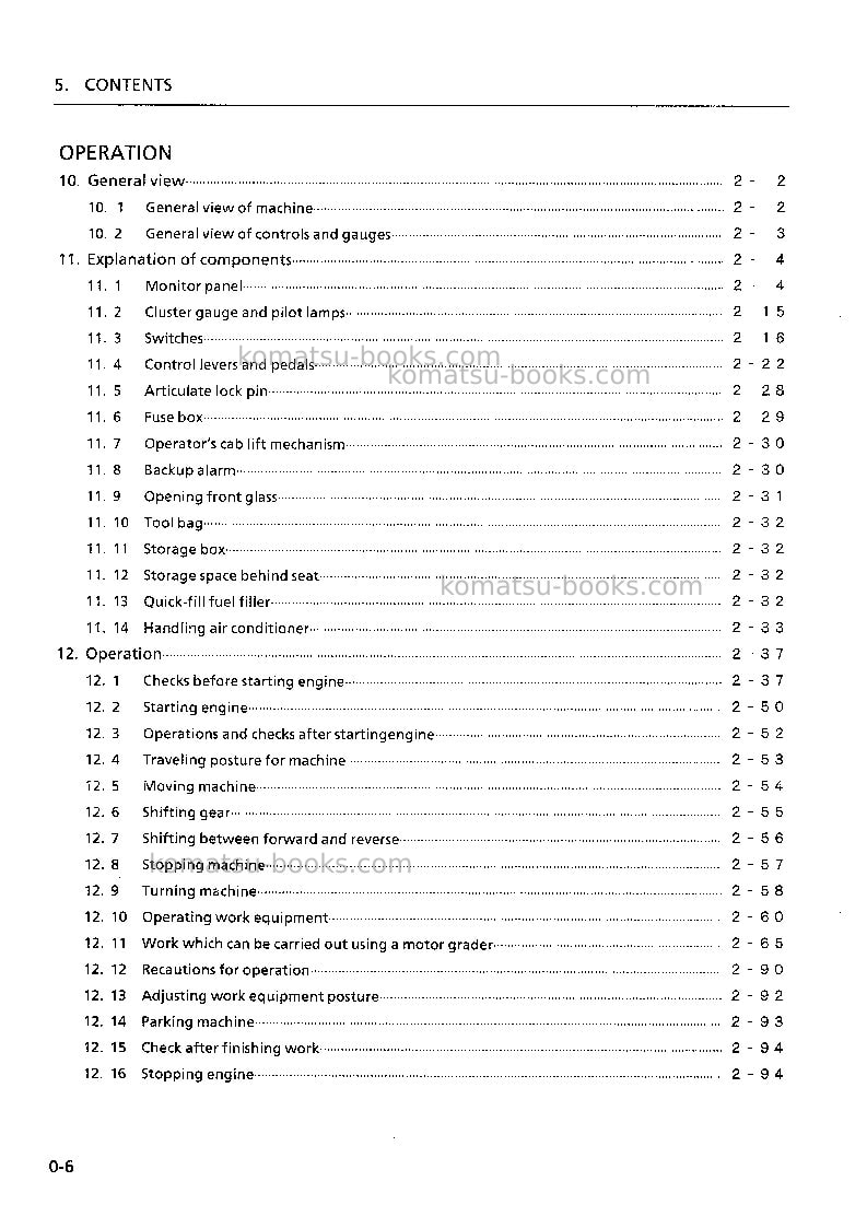 Komatsu gd825a-2jpn Operation manual cover Page 7