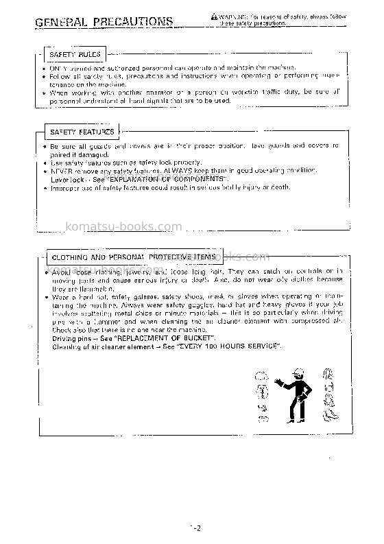 Komatsu pc01-1jpn-a Operation manual cover Page 7 Komatsu pc01-1jpn-a Operation manual cover Page 7