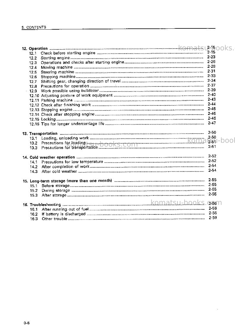 Komatsu d70le-12jpn Operation manual cover Page 7 Komatsu d70le-12jpn Operation manual cover Page 7