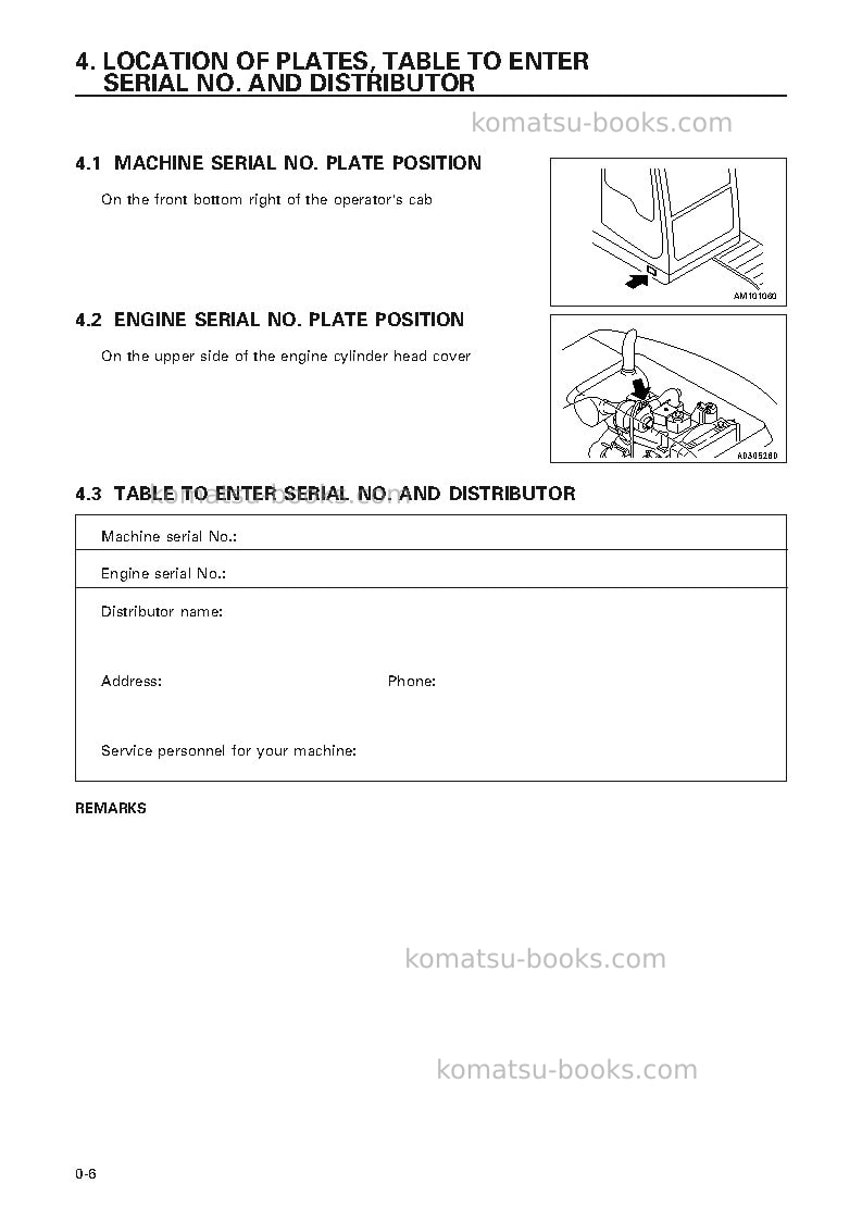 Komatsu pc100l-6jpn Operation manual cover Page 7 Komatsu pc100l-6jpn Operation manual cover Page 7
