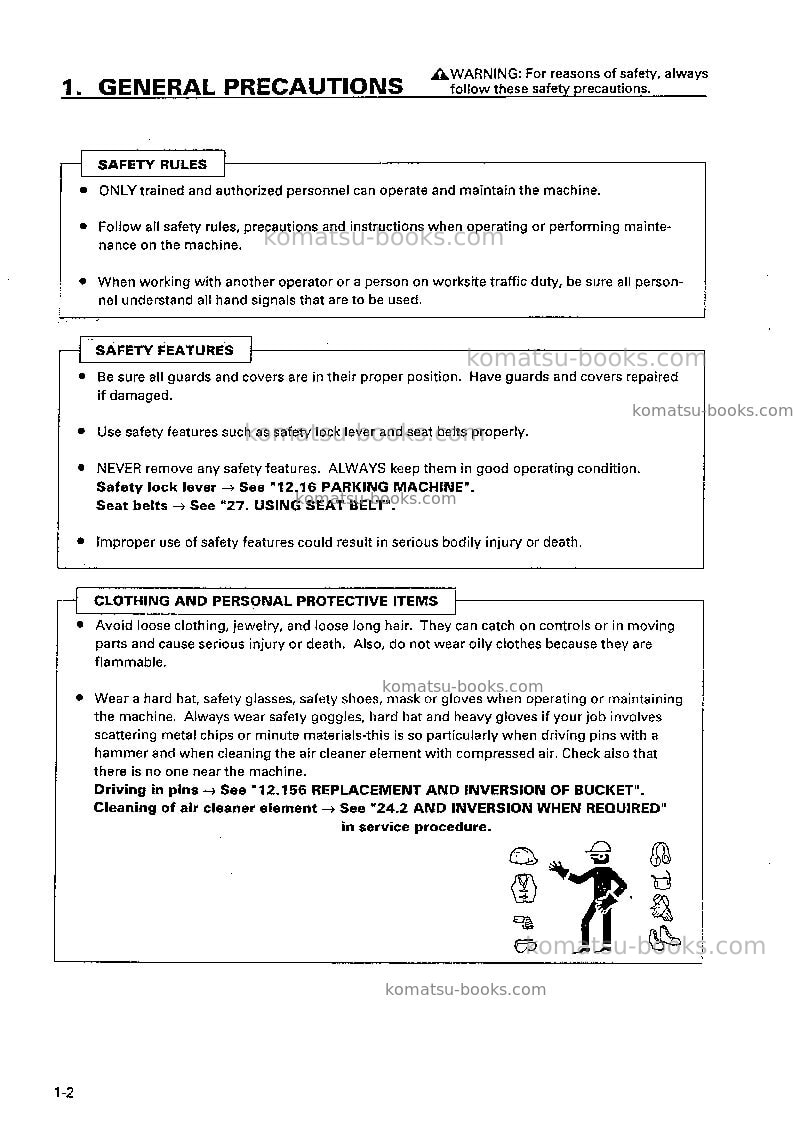 Komatsu br200-1jpn Operation manual cover Page 7 Komatsu br200-1jpn Operation manual cover Page 7