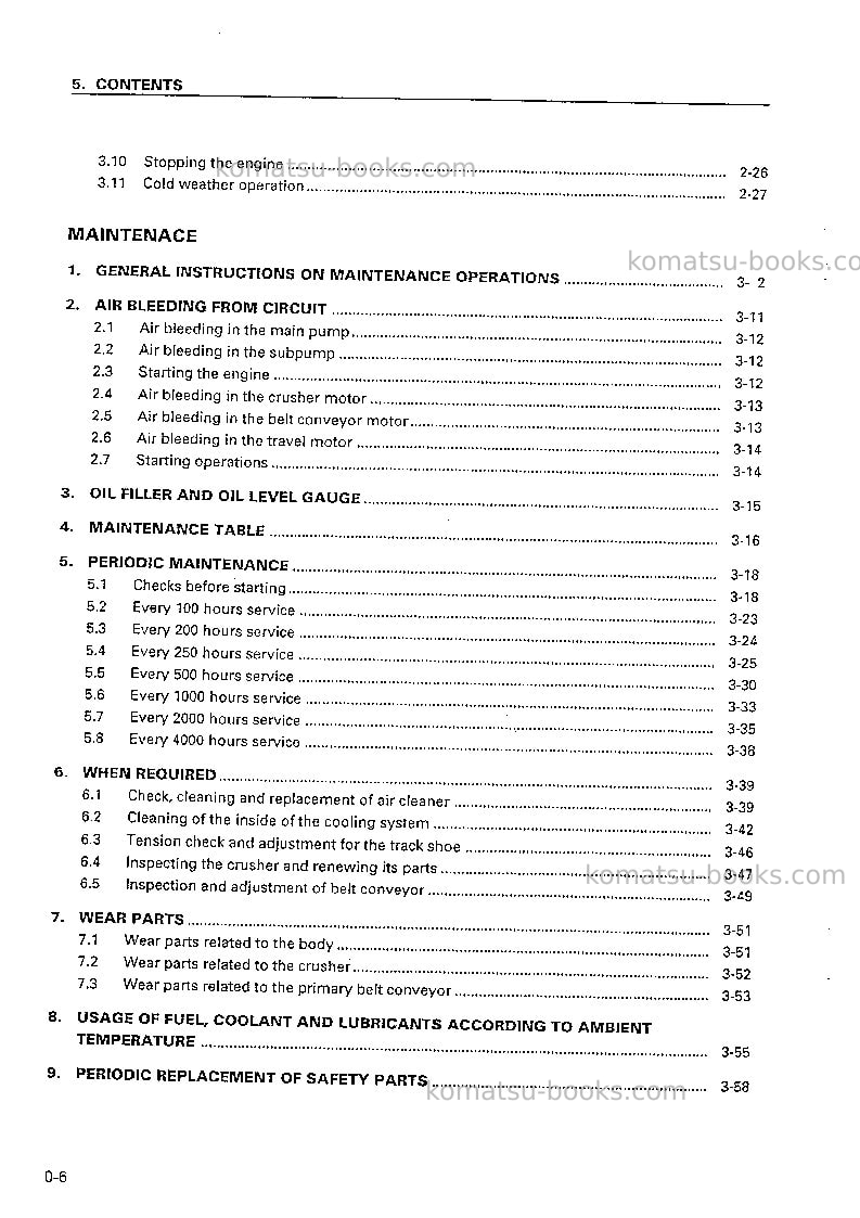 Komatsu br200s-1jpn Operation manual cover Page 7 Komatsu br200s-1jpn Operation manual cover Page 7